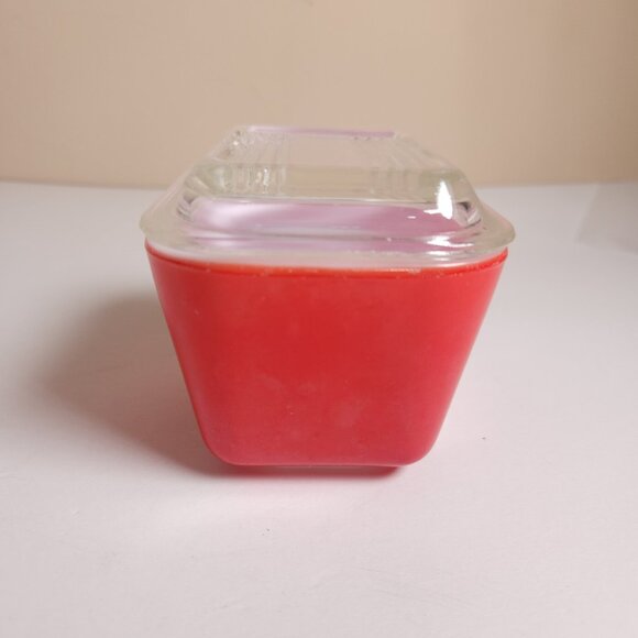 Vintage Pyrex Red Refrigerator Dish 501-B 1.5 Cup 501C Glass Lid Mid-Century - Picture 2 of 16